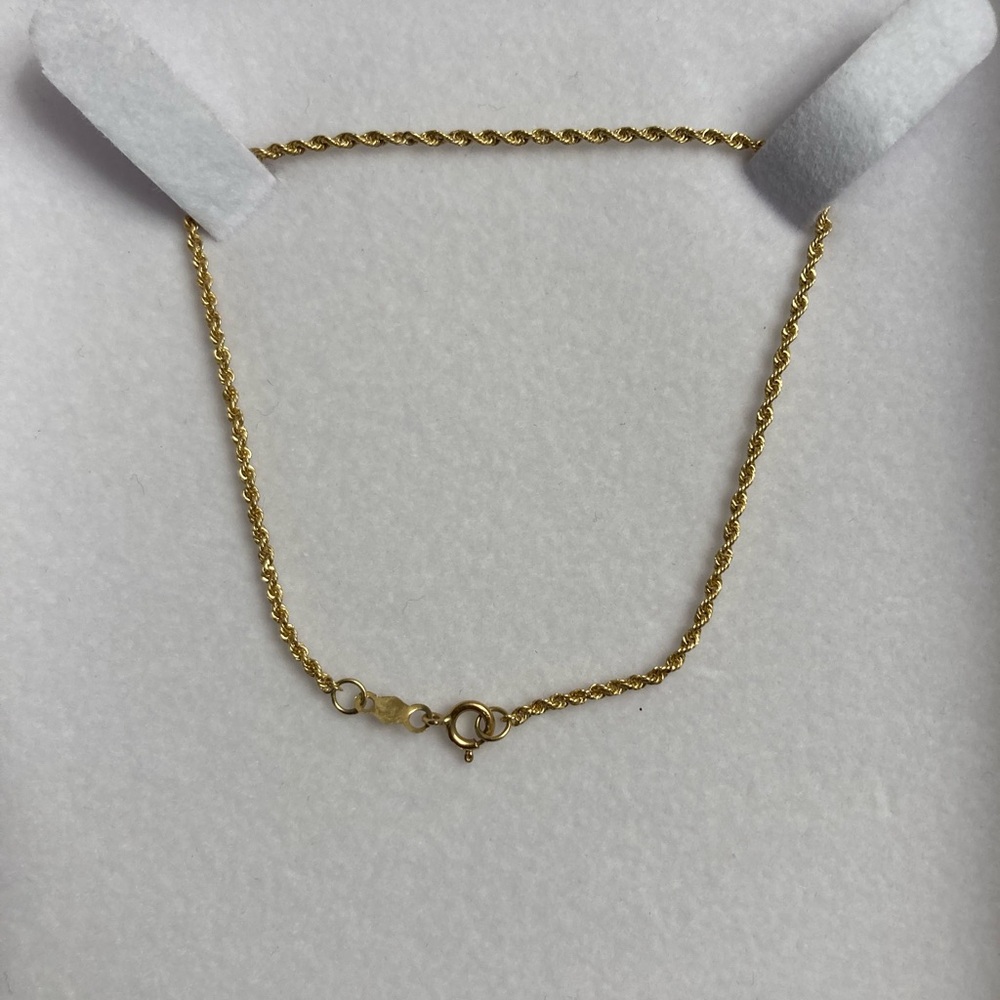 14k Rope chain bracelet in solid yellow gold - 7 inches